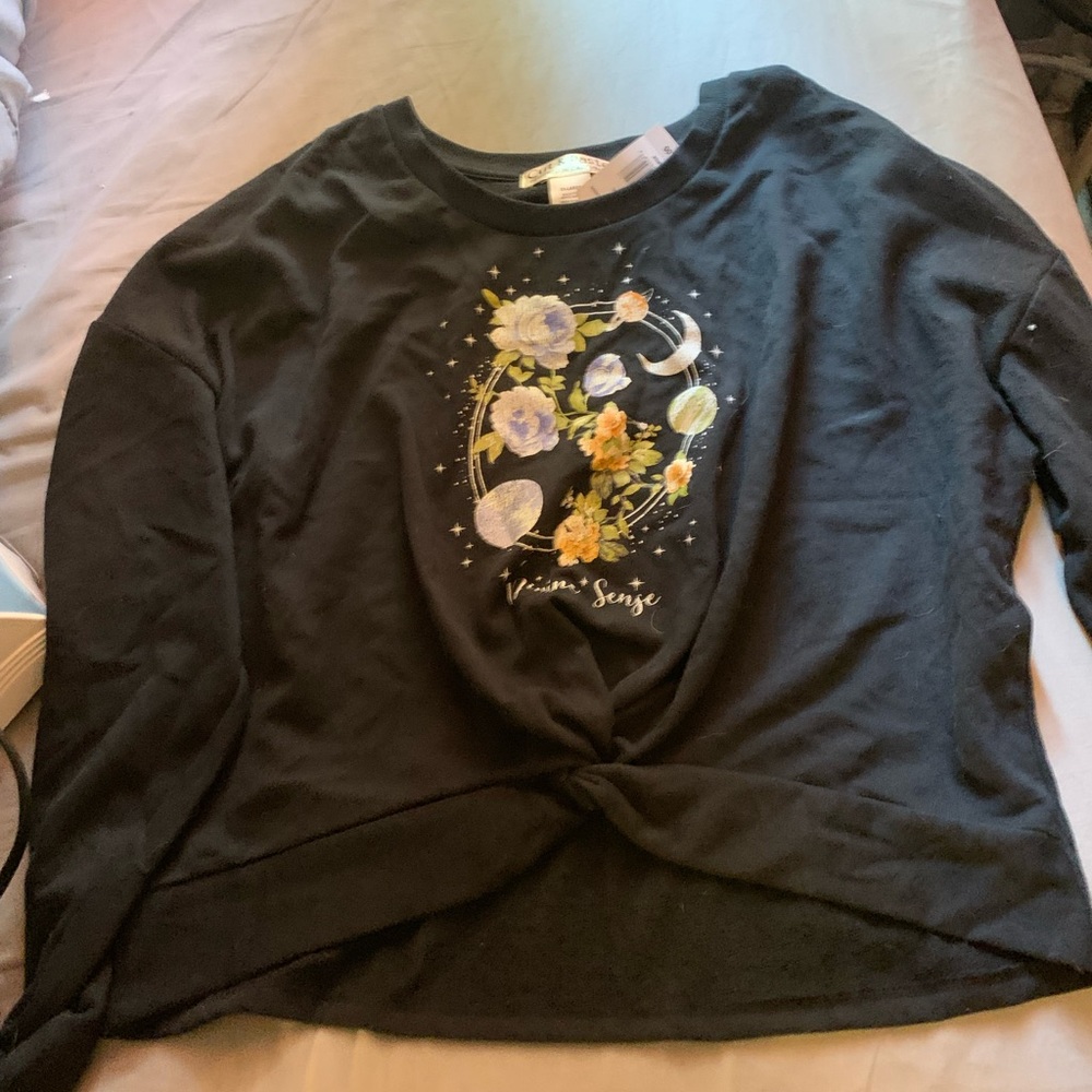 tie front sweatshirt